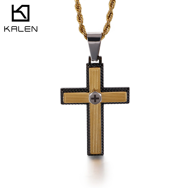 Men Accessories Singapore - Kalen الهيب هوب الصليب قلادة قلادة