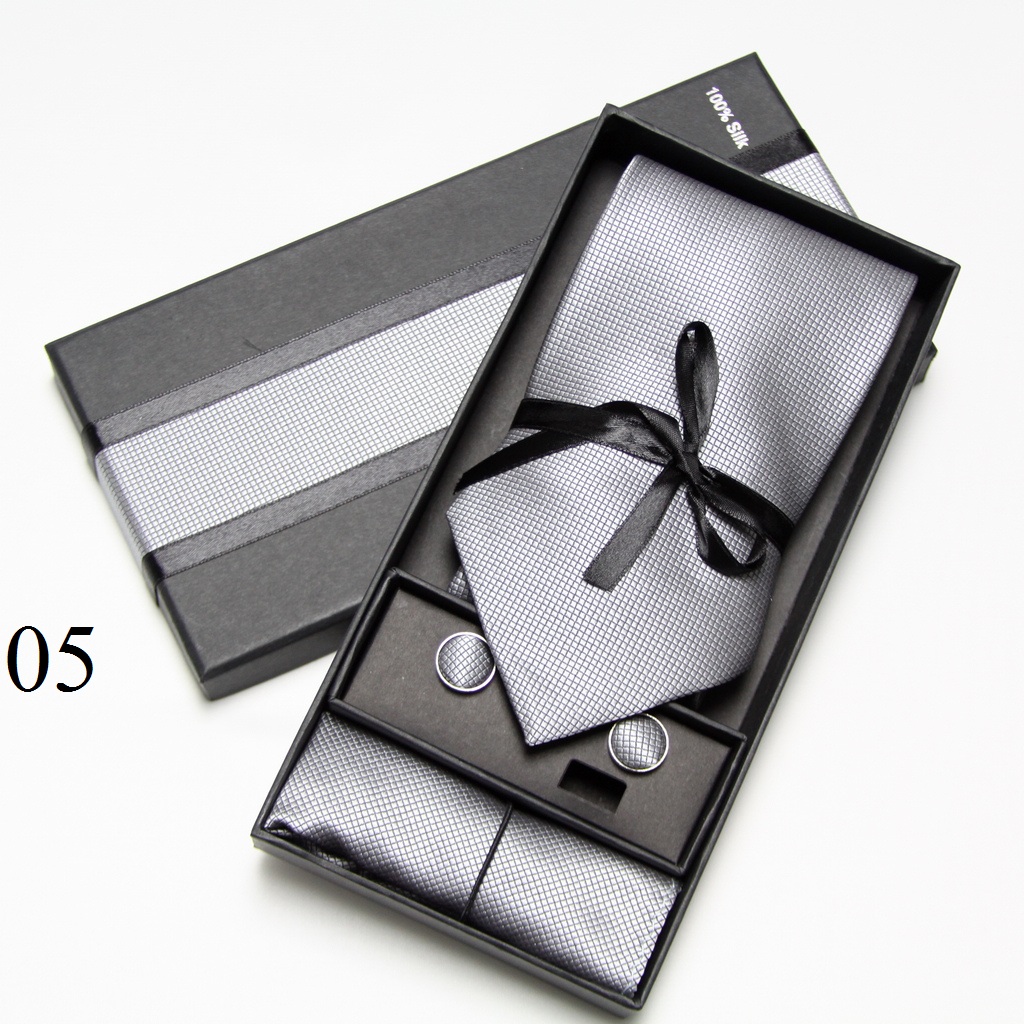 طقم ربطة عنق صلبة مع علبة، أزر - مراجعة Cufflink Box Set وسعره