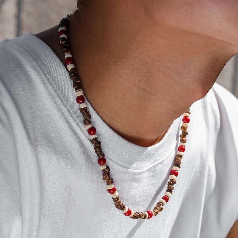 قلادة خرز خشبية بوهيمية للرجال - مراجعة Men'S Vacation Accessories وسعره