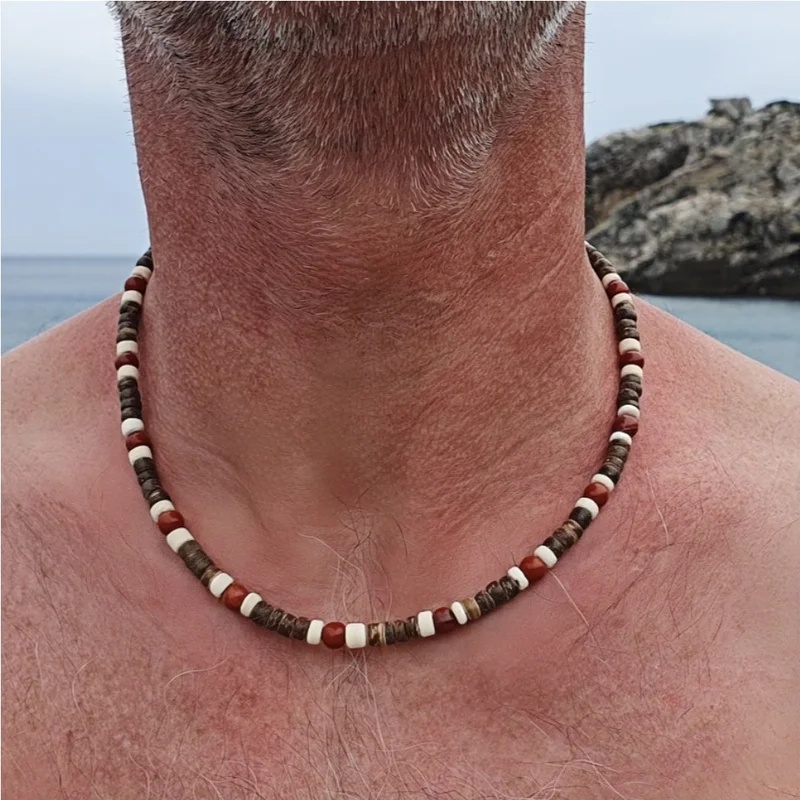 قلادة خرز خشبية بوهيمية للرجال - مراجعة Men'S Vacation Accessories وسعره