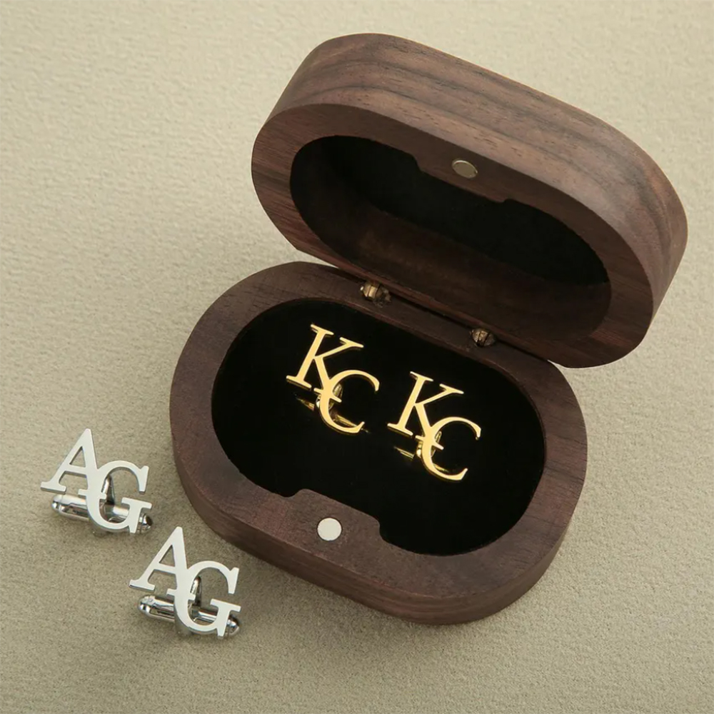 أزرار أكمام مخصصة بحرف الأول م - مراجعة Cufflink Box Set وسعره
